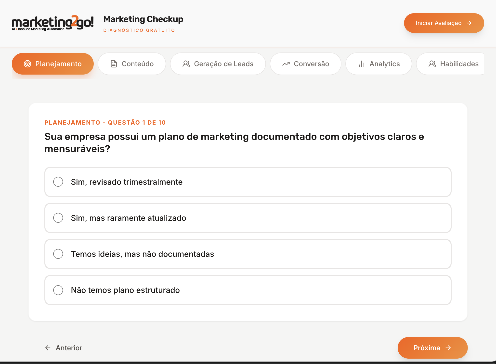 Check-up de Marketing - marketing2go